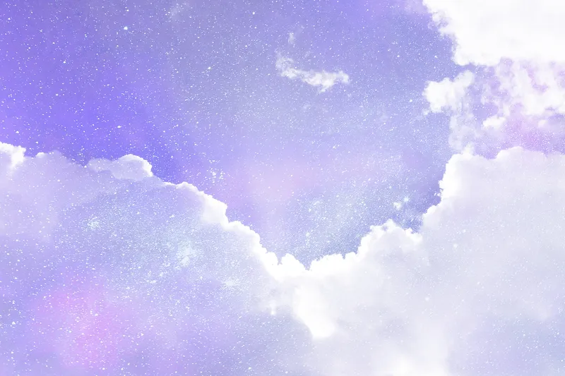 Purple background and two clouds